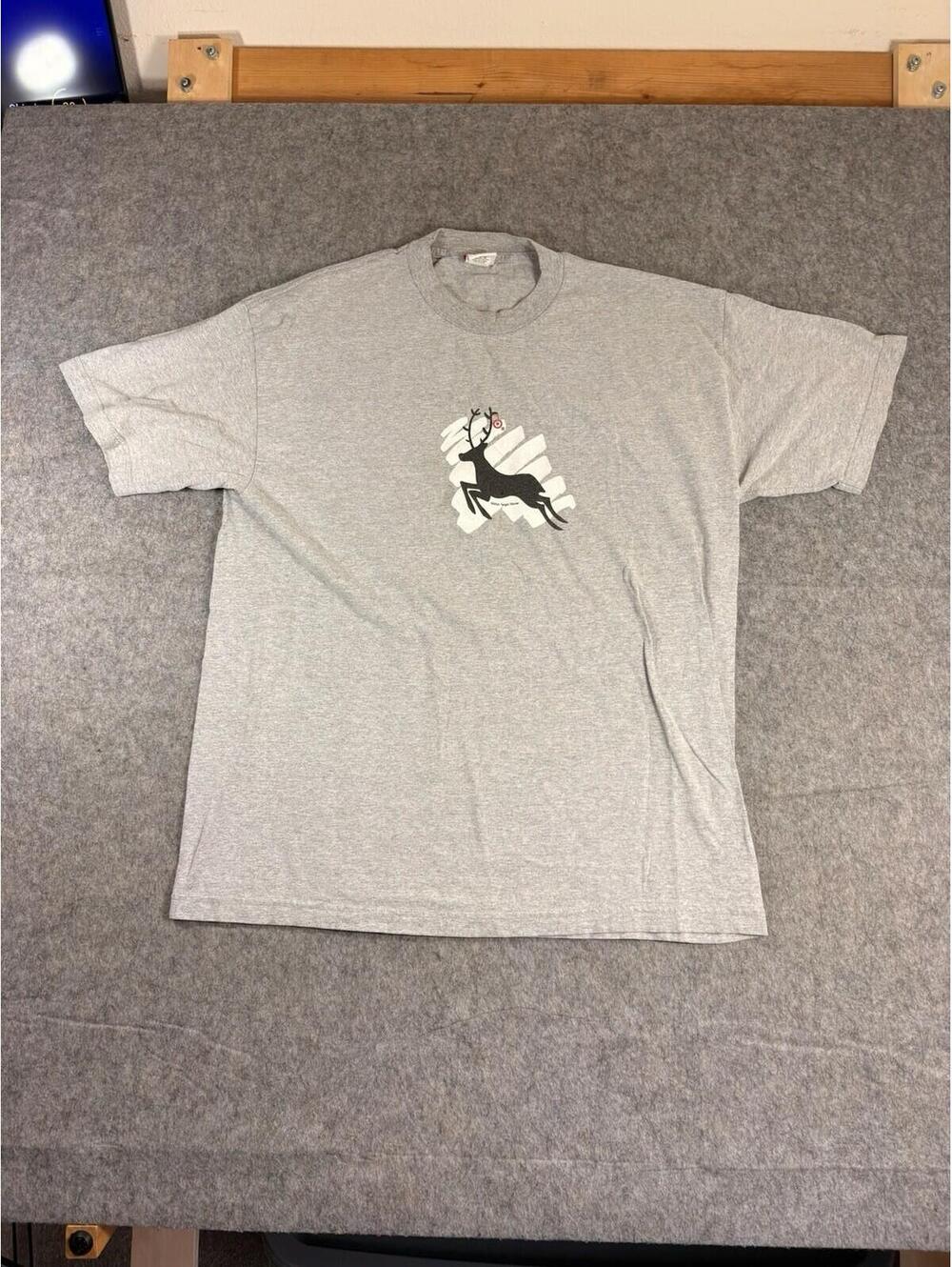 Vintage 2000 Target Christmas Reindeer Logo Gray X-Large T-Shirt